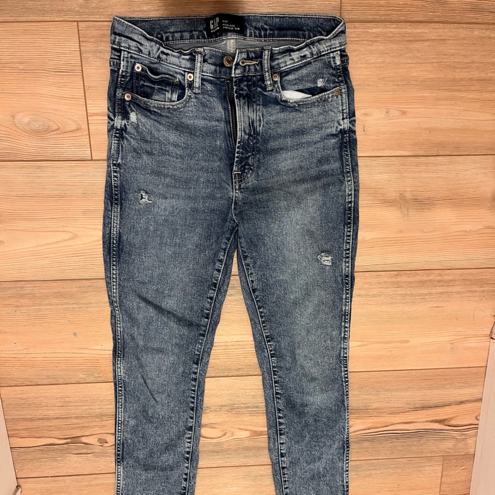 GAP High Rise Vintage Slim Blue Jeans